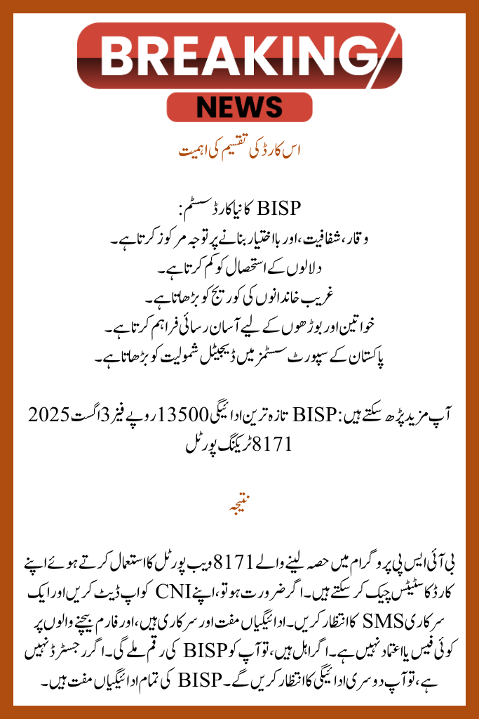 Distribution of BISP New Cards