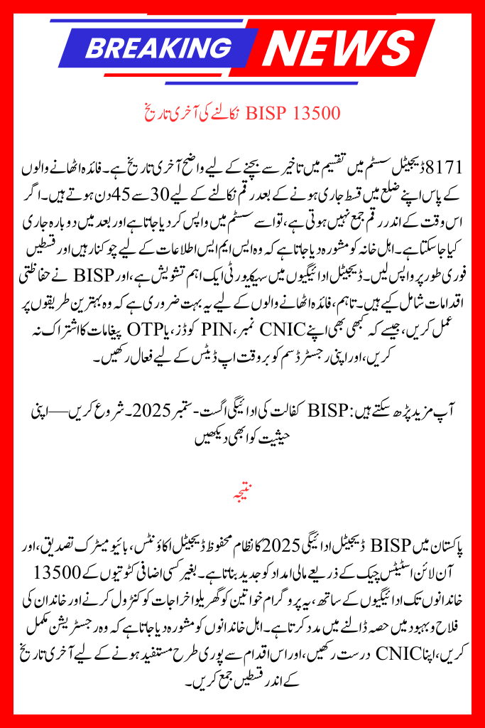 BISP Digital Payments 2025 (8171)
